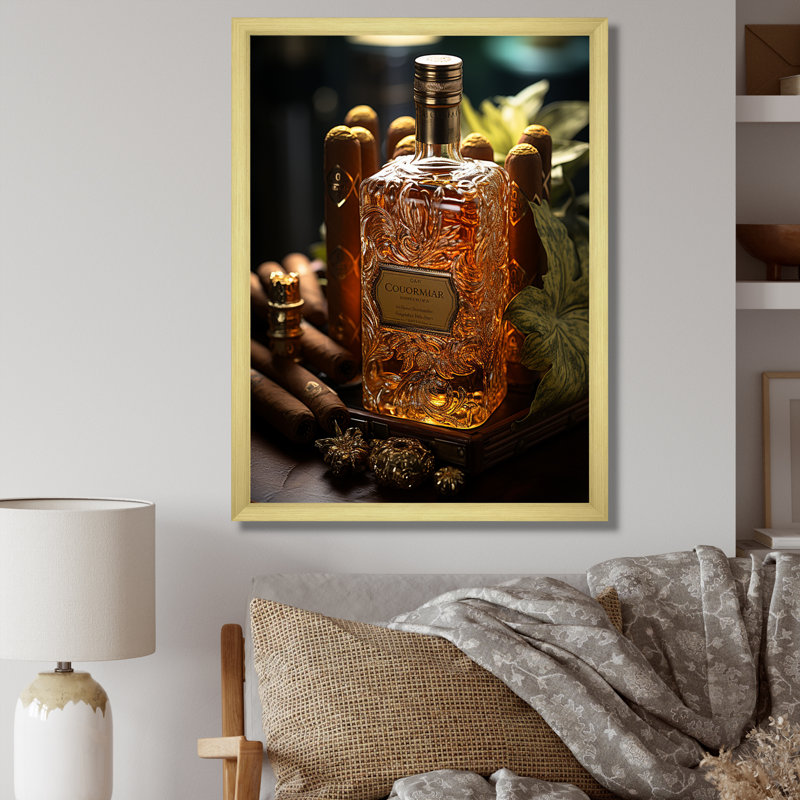 " Cuba Cigar Expression III ", Gold Single Picture Framed, 32" H x 16" W x 1" D