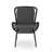 Grey Club Chair With Iron Legs And Seat Padding Strong Frame Stain Pad