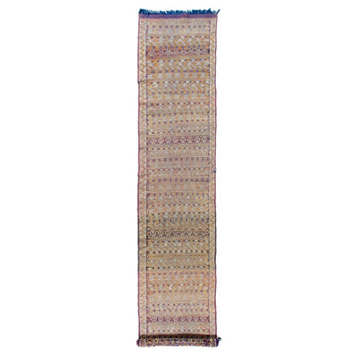 Tissage plat marocain finement noué à la main 2 pi 11 po x 14 pi