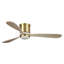 Ventilateur de plafond à pales en bois massif de 52 po avec 3 lumières à DEL et télécommande, abat-jour en verre, moteur réversible à 3 vitesses, minuterie