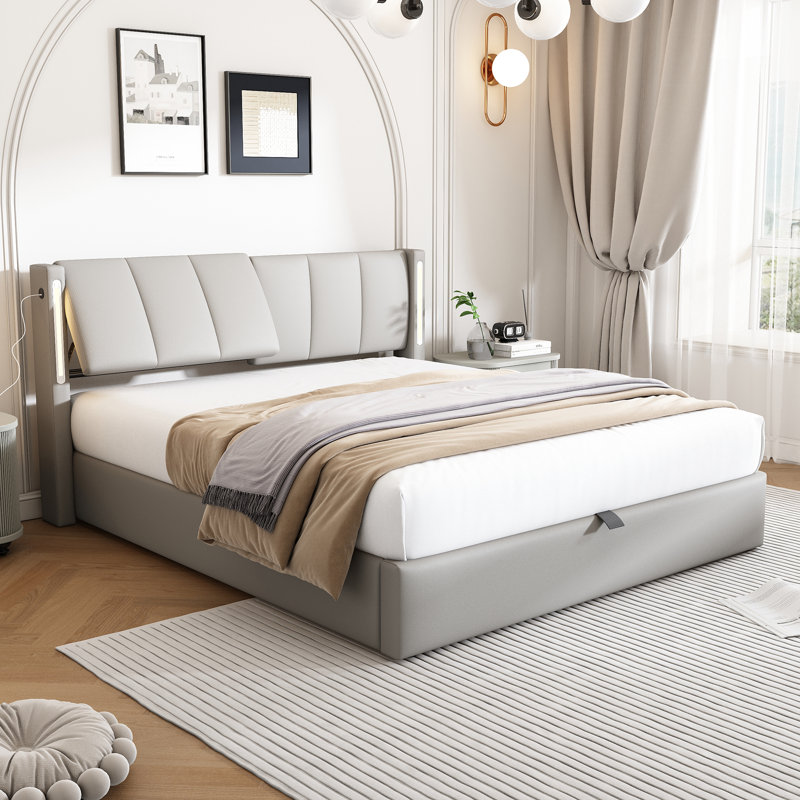 Metal Ottoman Storage Bed, Double (4'6)
