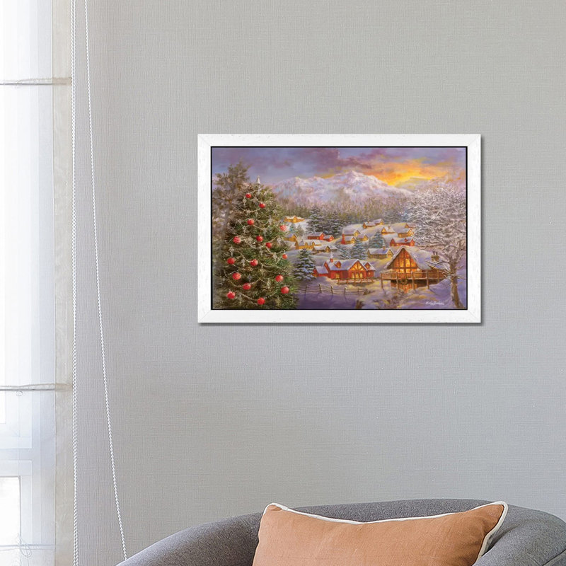 Season's Greetings by Nicky Boehme - Floater Frame Painting on Canvas, White Framed, 66.04 cm H x 45.72 cm W