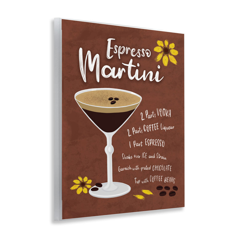  Art mural sur plaque «Espresso Martini with Recipe» par Deborah Curiel