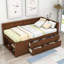 Lit de jour en bois avec tiroirs et tablettes Kouta-735083520-735083521