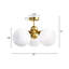 Luminaire semi-encastré Lio moderne à 3 lumières en laiton brossé / nickel brossé / globe en verre noir mat Lio pour salon, chambre à coucher-919947347