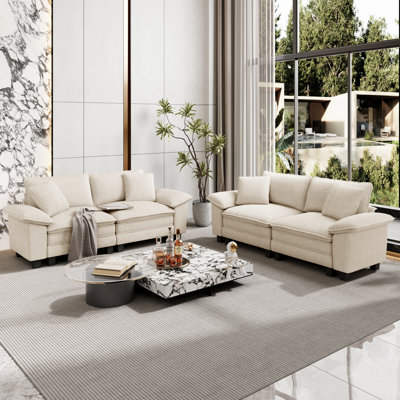 Ensemble de canapé modulaire rembourré 2 pièces, ensemble de canapé surdimensionné avec causeuse