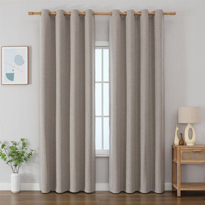 Woven Textured Grommet Curtain Panel Pair
