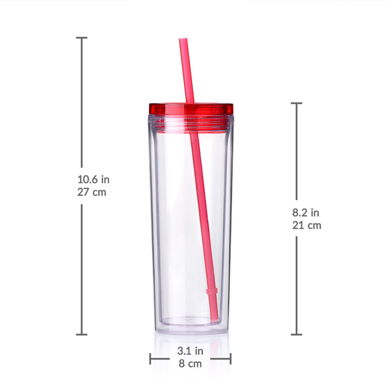 18 oz. Gobelet de voyage en plastique, Bleu / Rose / Mauve