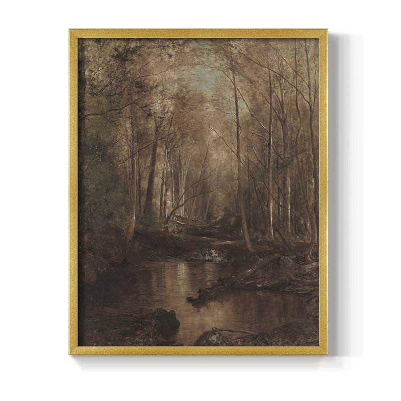 Reproduction encadrée rétro en bois massif III, H 15 po x l 12 po