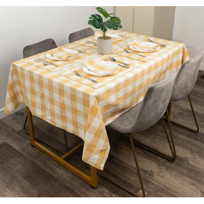 Vandelia Rectangle Gingham Cotton Tablecloth