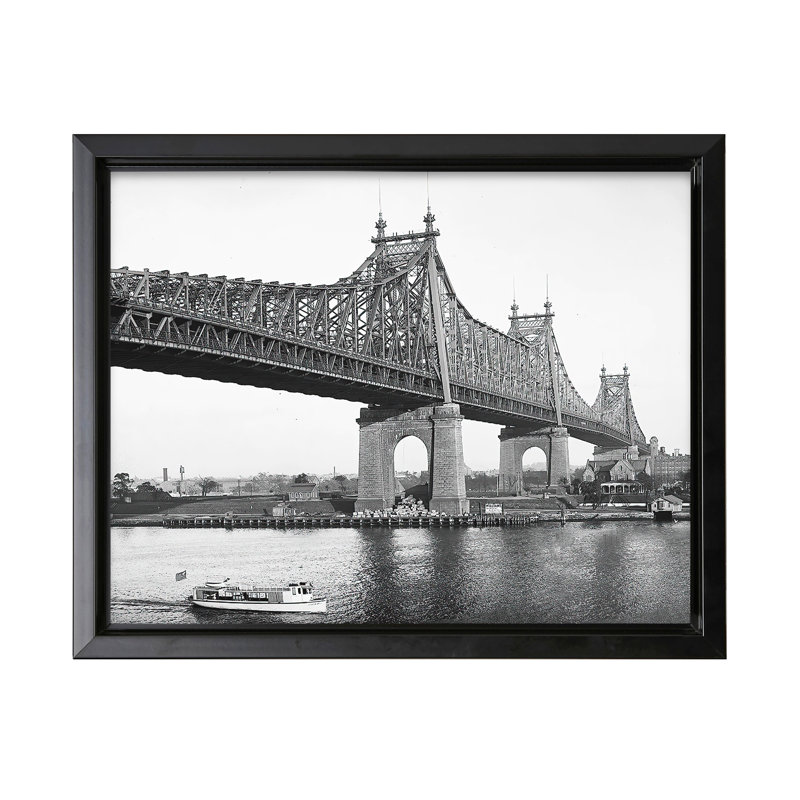 Pont de Queensboro, Black Framed, Canvas, 12"H x 16"W