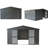 Backyard Equipment House 11'x 9', Dark Gray, Galvanized Steel Frame, Lockable Door, Ample Space For Tools & Bicycles, - Construction Gray Shed Structure, Room Waterproof