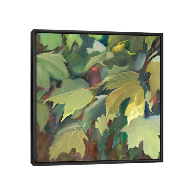 « leaf array i », impression sur toile, H 18 po x l 18 po x P 1,5 po, Pas de tapis, Toile avec cadre noir