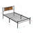 metal bedframe,Headboard with wood panel decoration,black-1194128843