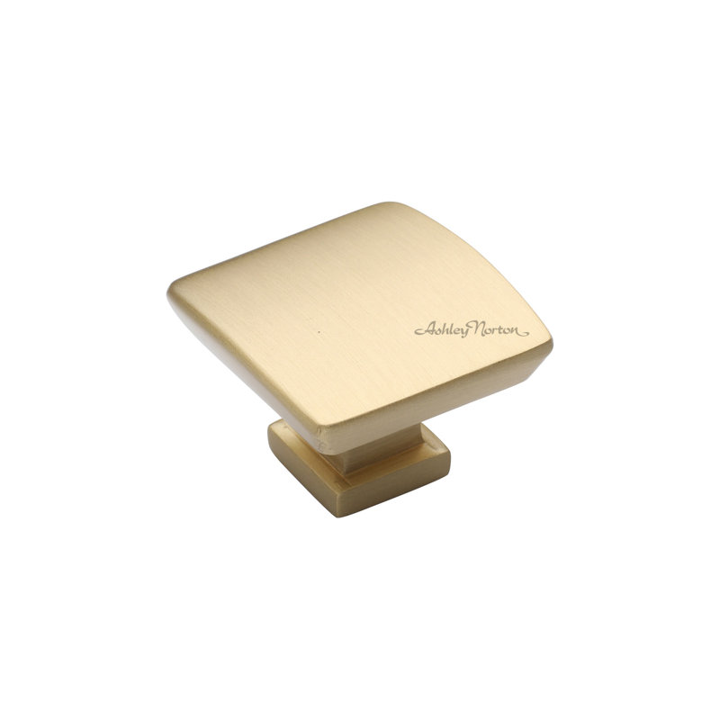 Hudson Square Knob, Satin Brass, 1"