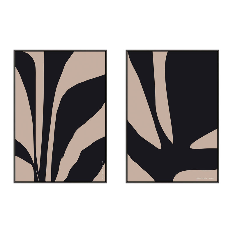 Organic Abstraction Framed 2 Pieces by Romina Gadler Print, Black Framed Canvas, 25" H x 17.5" W x 1.25" D