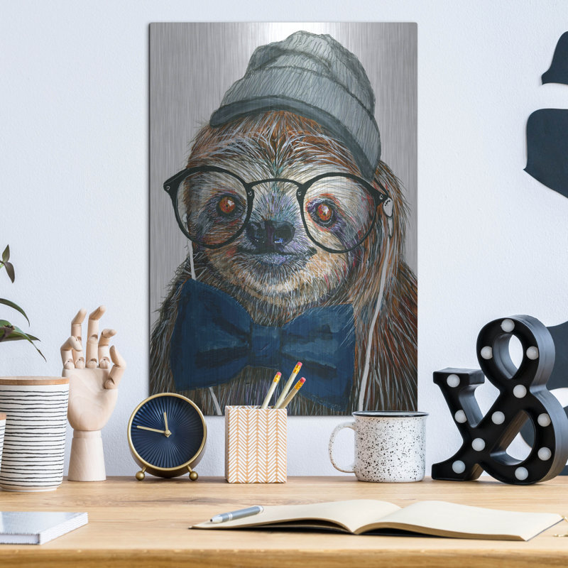 Hipster Sloth par Melissa Symons, H 16 po x l 12 po