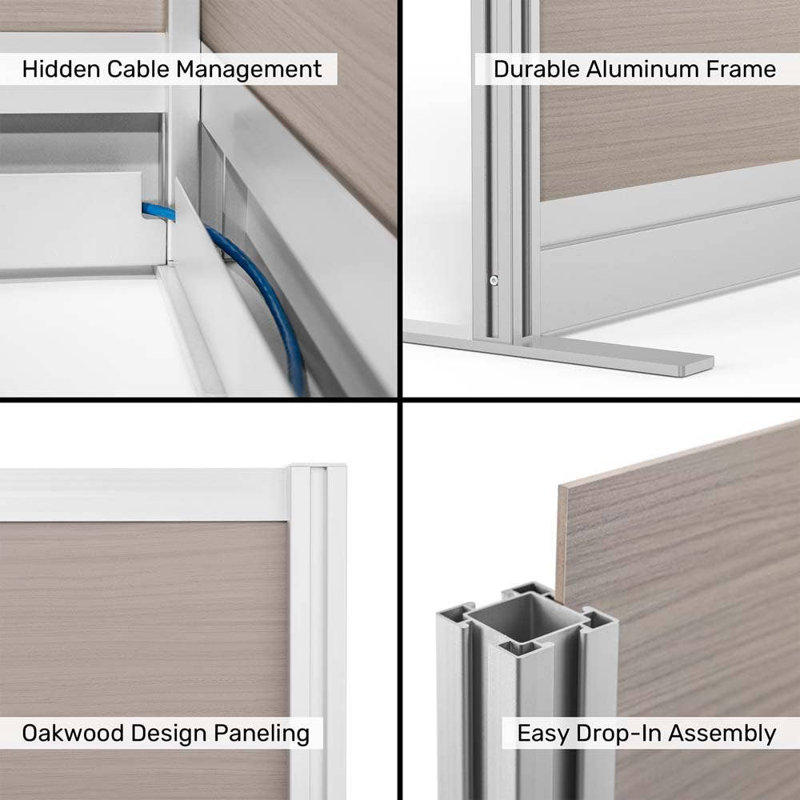 Harmony Oakwood Modular Wall Room Divider System, 70" H x 70" L
