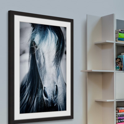 « blue cheval », reproduction d’art encadrée