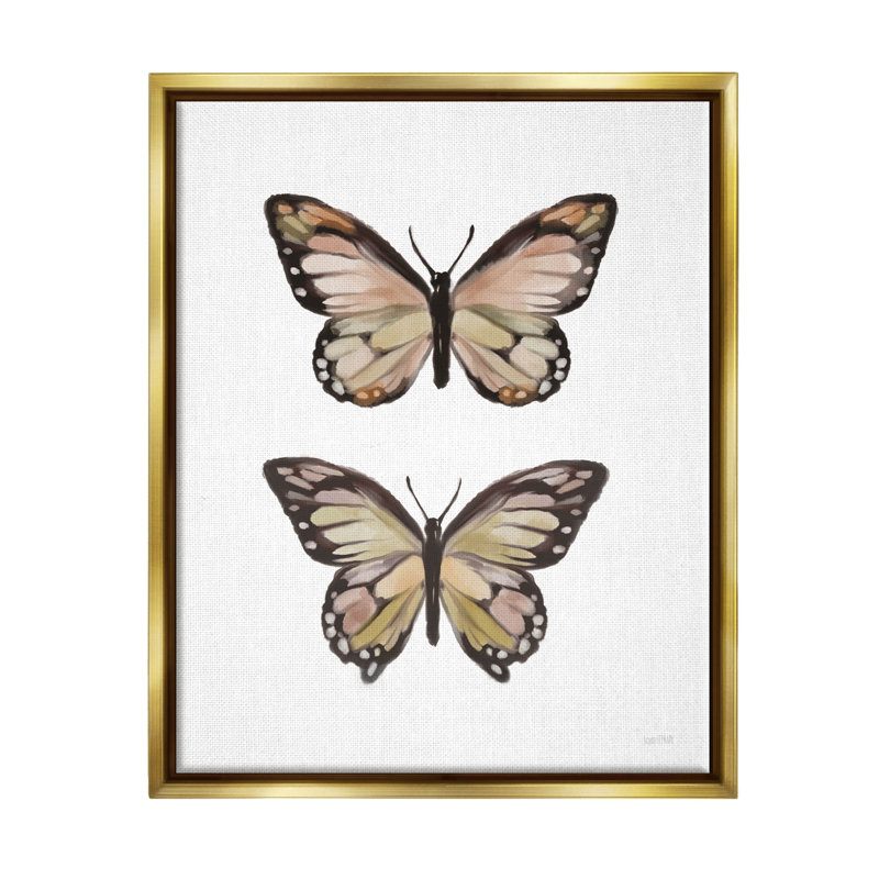 Ailes de papillon, insecte, art giclée par House Fenway, H 21 po x l 17 po x P 1,7 po, Cadre flottant métallique doré