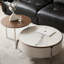 Ensemble de table basse circulaire en pierre micro-cristalline