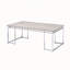Table basse rectangulaire pliable, chêne antique et noir, idéale pour les espaces modernes et compacts.