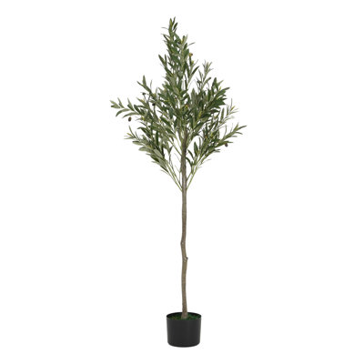 66" Artificial Olive Tree With Pot