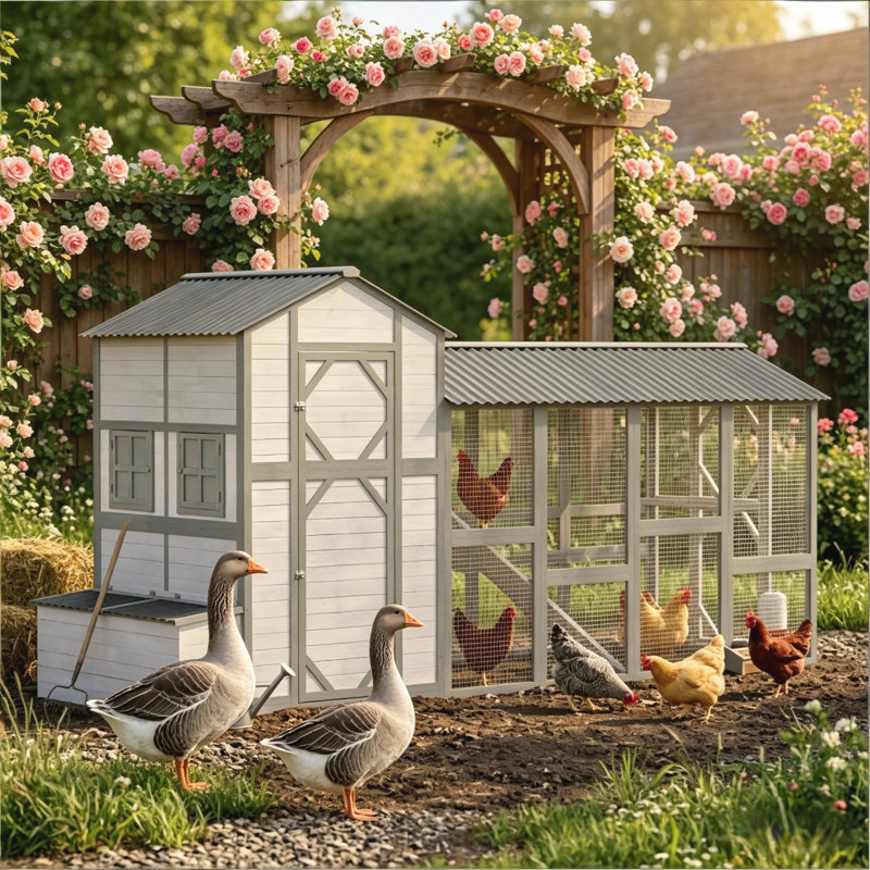 Poulailler d'extérieur, poulailler en bois, poulailler, animalerie