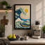 Great Wave Rising Japandi - Wrapped Canvas-216562343-216562347