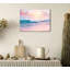 Rose, lever de soleil, peinture, paysage, toile, cadre en bois massif, support, art mural, salon, 16 x 24 po