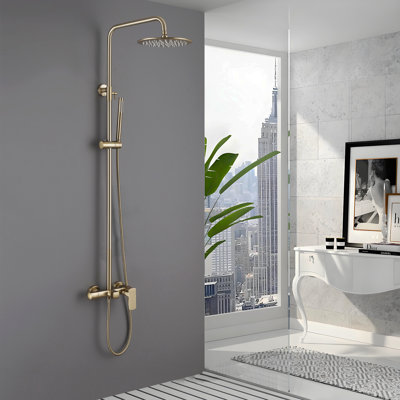 Wall-Mounted Three-Function Bathroom Shower Head Set