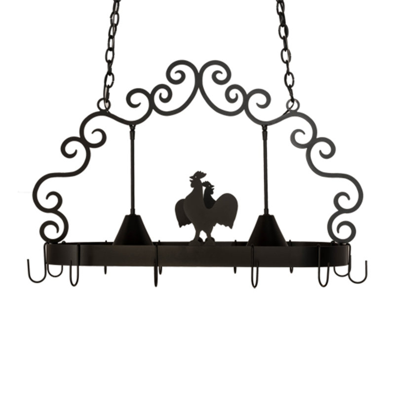 Poulet Metal Handcrafted Oval Hanging Pot Rack