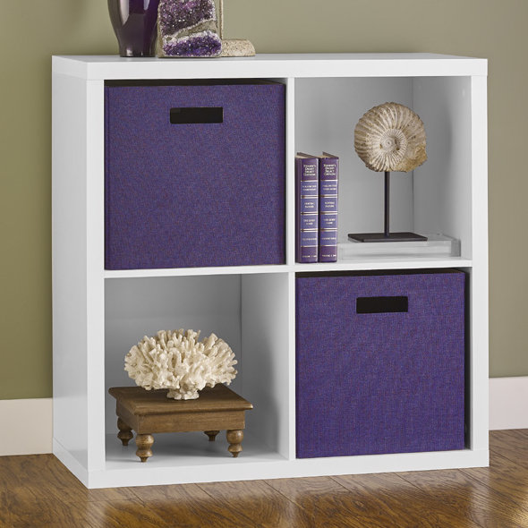 Decorative Storage 4 Cube Book Shelf, White