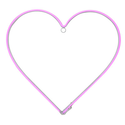 17.75" Neon Style LED Lighted Valentine's Day Heart Window Silhouette Decoration