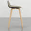Tabouret de 2 - généreux siège en placage de lin naturel avec 2 comptoirs et pieds en bois