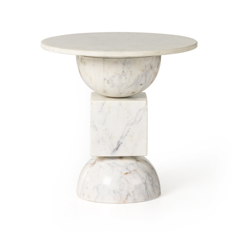 Table de bout Zed, Blanc poli