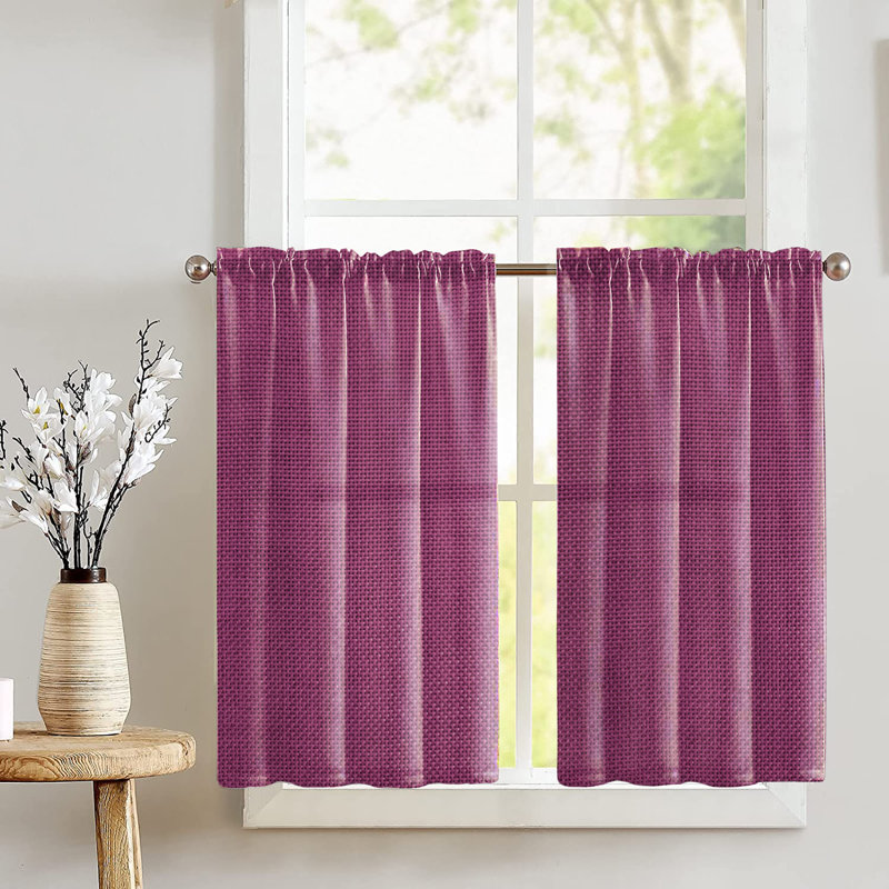 Haliyat Tailored Cafe Curtain, Fuchsia