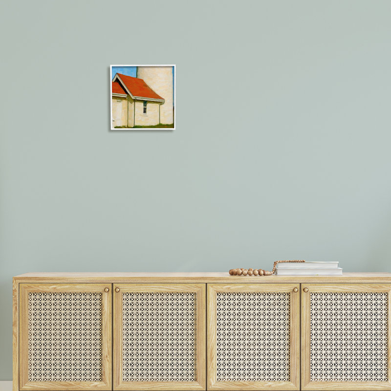 Gros plan sur le phare de l'océan, H 12 po x l 12 po x P 1,5 po, Giclée encadrée blanc bord de mer