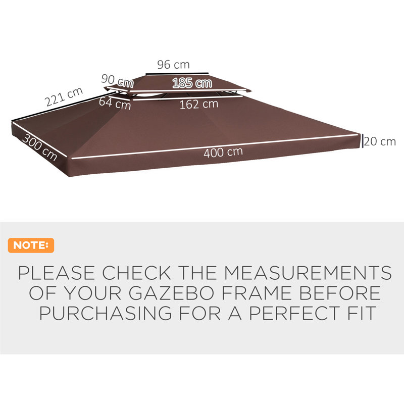 Bertha Gazebo Replacement Canopy, Brown
