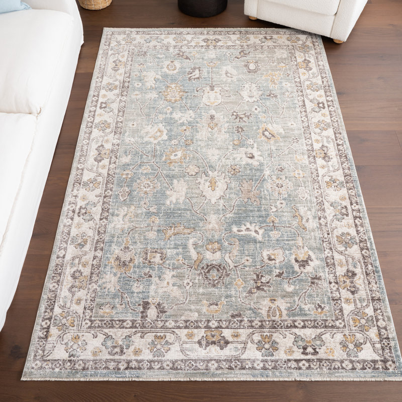 Delvina Vintage Traditional Medallion Area Rug, Rectangle 4' x 6'4"