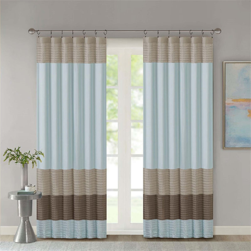 Panneau de rideau simple obscurcissant Ashey, Bleu multi