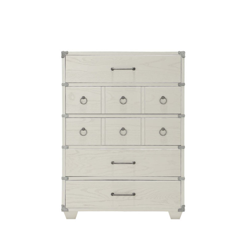 Commode à 5 tiroirs de rangement Orharmon, finition grise