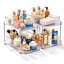 Organisateurs de meuble-lavabo coulissant à 2 niveaux Sorbus, paquet de 2 tiroirs de rangement transparents pour le comptoir de la salle de bain et sous le lavabo, bacs de rangement pour organisation de beauté