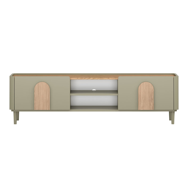 Sadeen Tv Stand With Legs, Green/Brown, 48 cm H x 170 cm W x 48 cm D