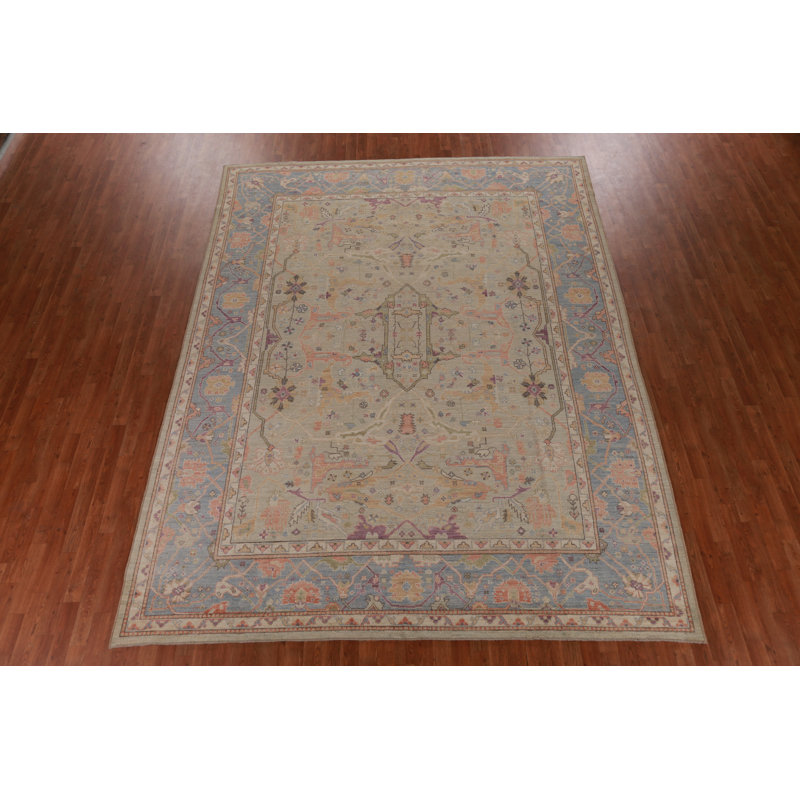 Vegetable Dye Wool Oushak Turkish Area Rug 9x12