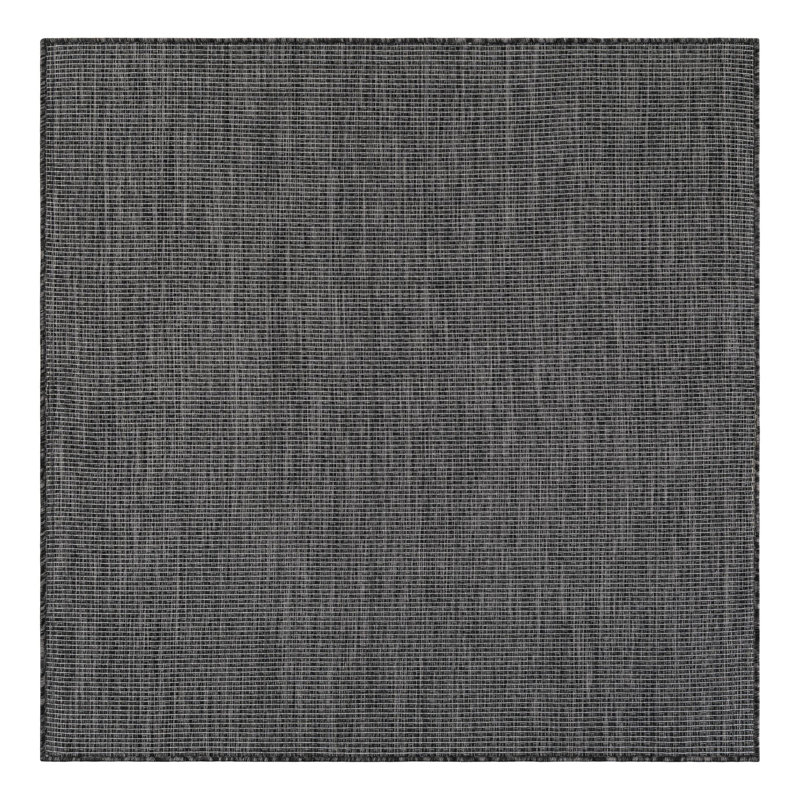 Avaughn Black Indoor/Outdoor Area Rug, Square 5'3", Black