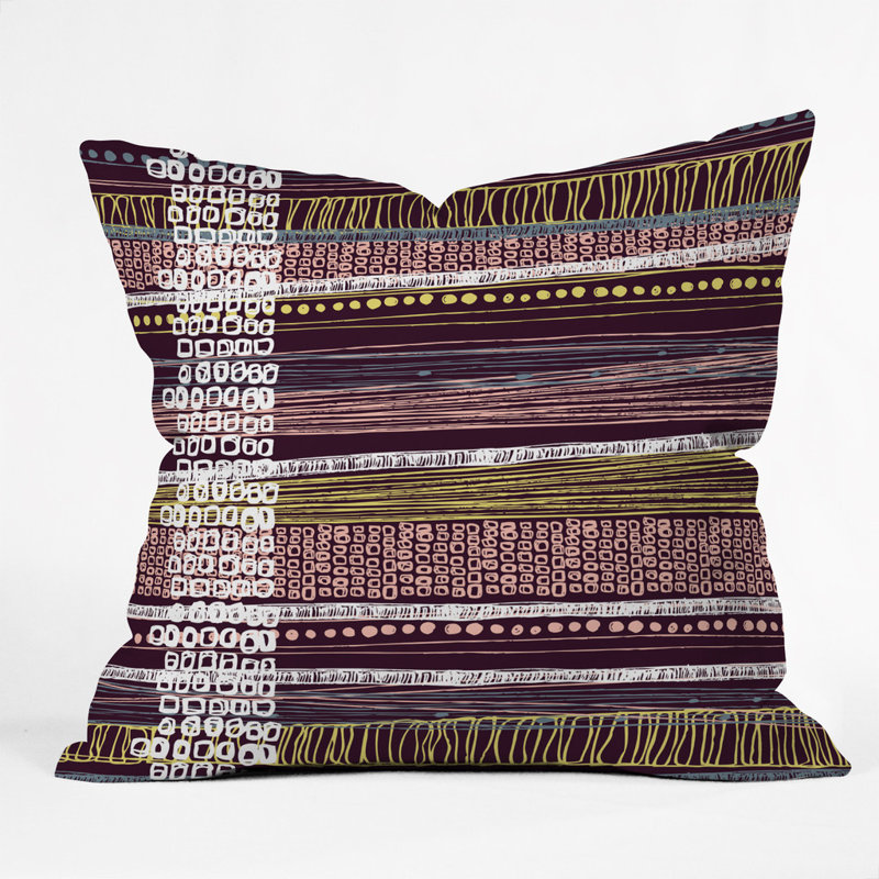 Abstract Border Polyester Throw Pillow, 26" x 26"