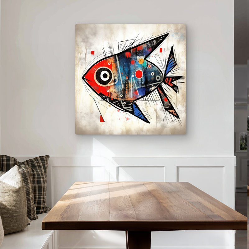 Fish Gaze - Abstract Pattern Metal Print for Home Decor