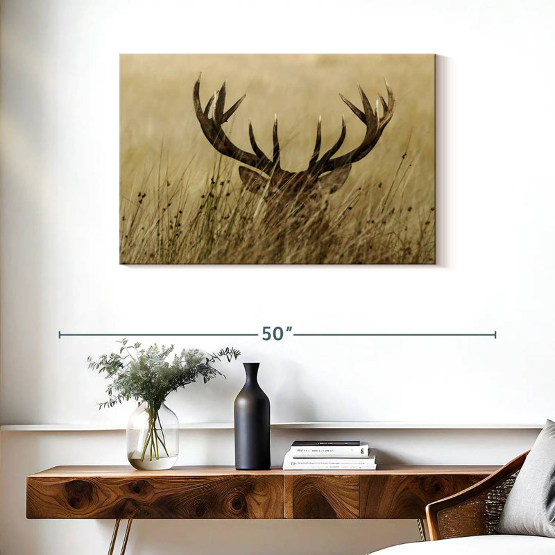 Cerf caché, H 24 po x l 36 po