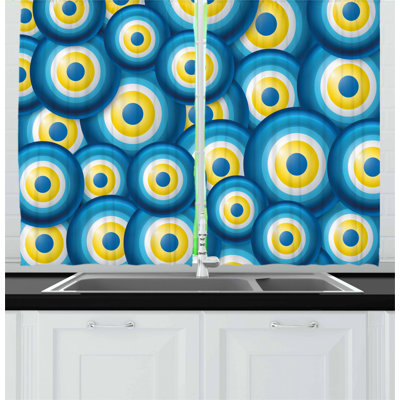 Geometric Pointed Kitchen Curtain